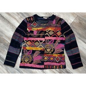Choices Vintage Embroidered Jackets Colorful, Size Medium